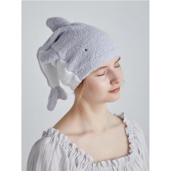 日系可愛卡通鯊魚海豚造型干發帽吸水舒適親膚不勒頭懶人干頭發帽