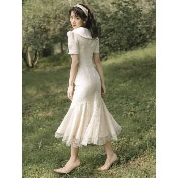 晚禮服顯瘦山茶花宮廷風魚尾裙