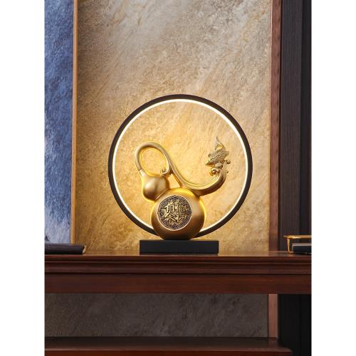 客廳財位葫蘆擺件新中式玄關家居裝飾品禪意桌面擺設喬遷新居禮品