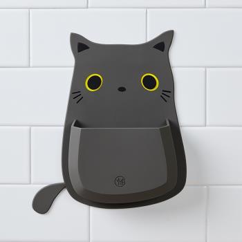 龍貓置物架小貍貓咪免打孔衛生間浴室牙刷硅膠壁掛無膠防水收納架