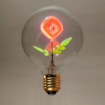 愛迪生玫瑰花燈泡創意藝術火焰節能裝飾氛圍小夜燈E27螺口燈座