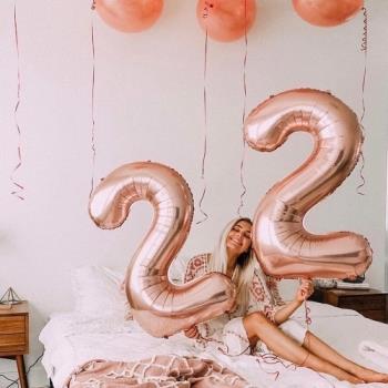32寸大號數字汽球 寶寶生日兒童周歲成人派對氣球 紀念日裝飾汽球