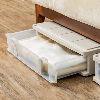 床底收納箱塑料抽屜式帶輪衣服被子整理箱扁平放床下大容量儲物盒