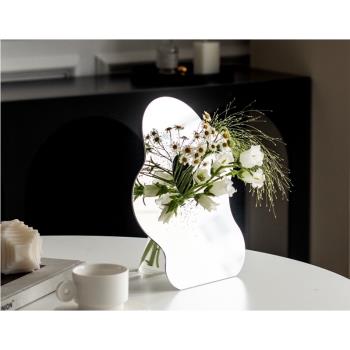 北歐炫彩亞克力創意花瓶干花花器簡約插花玄關客廳藝術裝飾擺件