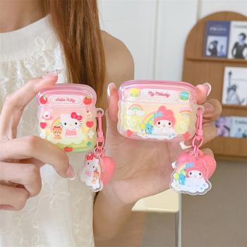 可愛三麗鷗kitty貓適用airpodspro2矽膠全包airpods三代防摔軟盒蘋果無線藍牙耳機殼airpods耳機套保護殼