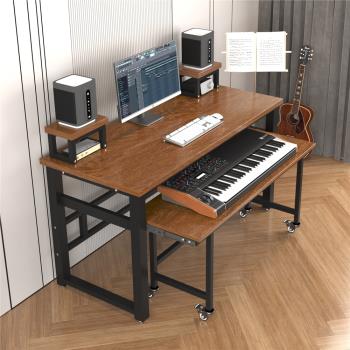 電子琴桌編曲工作臺電鋼琴古琴桌midi鍵盤桌琴架調音臺音樂制作桌