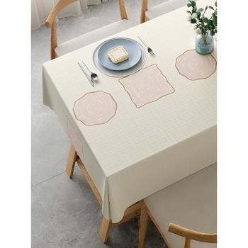 桌布防水防燙防油免洗pvc茶幾墊長方形輕奢高級感餐桌布臺布ins