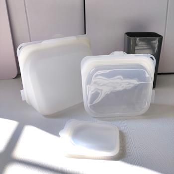 食品級硅膠保鮮袋 3件套密封防漏微波爐可用耐高溫冰箱冷藏冷凍