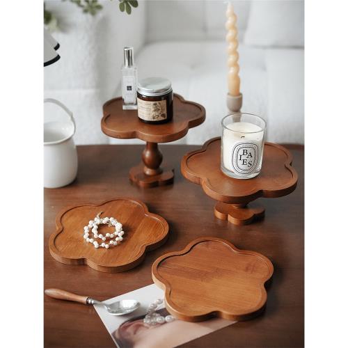 澤滕家新年高腳盤水果零食置物下午茶糕點心托盤好看創意展示擺件