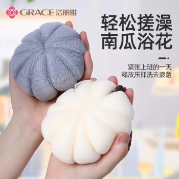 潔麗雅沐浴球搓澡神器兩用沐浴女按摩浴花球高檔不散沐浴花洗澡巾