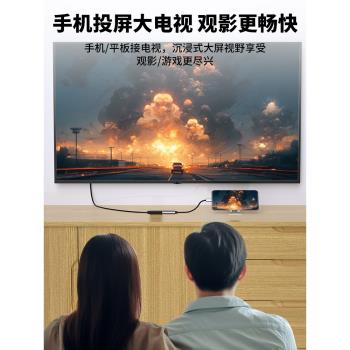 優聯typec轉hdmi轉接頭轉換器手機投屏顯示器適用筆記本電腦投影儀同屏連接顯示器4K高畫質雷電3