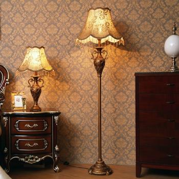 歐式落地燈美式復古家用客廳沙發茶幾燈站燈臥室床頭立式高腳臺燈
