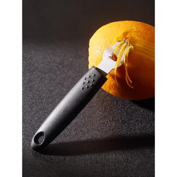 酒吧靈魂調酒師雞尾酒防滑金屬版檸檬橙子刮絲拋絲刀制作器削絲器