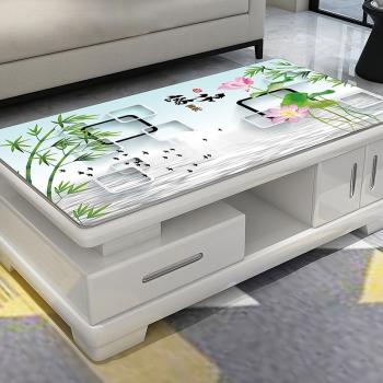 3D桌布家和現代中式花防水防油防燙免洗高檔軟玻璃pvc茶幾餐桌墊