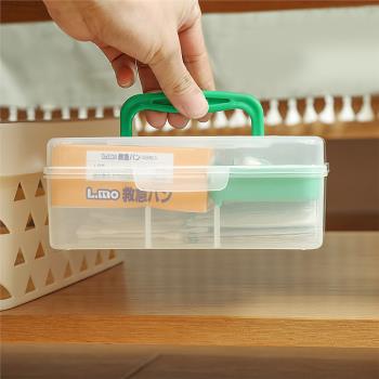 日本進口迷你急救箱便攜式小藥箱塑料家用小薬箱藥品收納盒醫藥箱