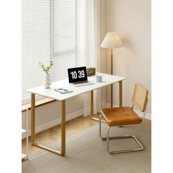 北歐現代雙人實木書桌長條電腦桌家用餐桌學習桌設計師簡約辦公桌