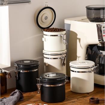 不銹鋼咖啡豆保存罐咖啡粉密封罐奶粉儲存豆子真空單向排氣收納罐