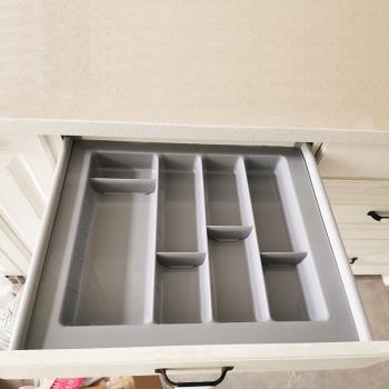 櫥柜塑料刀叉盤 廚房廚柜抽屜分類收納分格整理分隔盒 自由組合