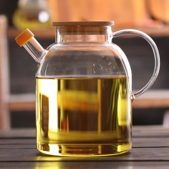 超大容量廚房用品油壺日式防漏大油瓶玻璃家用大號食用油罐蜂蜜罐