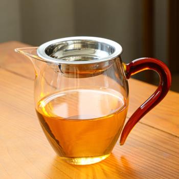 耐熱加厚公道杯玻璃日式公杯家用簡約高檔分茶器茶漏套裝功夫茶具