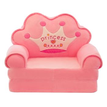 兒童折疊小沙發卡通女孩公主懶人躺皇冠座椅寶寶凳子幼兒園可拆洗