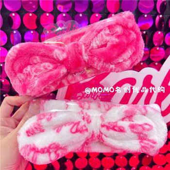 MINISO名創優品芭比系列字母印花束發帶粉紅可愛蝴蝶造型化妝發束