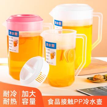 塑料冷水壺超大容量家用泡茶桶量壺耐高溫奶茶店涼水壺帶刻度商用