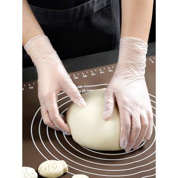 日本一次性PVC手套烘焙加厚食品級高彈廚房專用TPE丁腈乳膠橡膠
