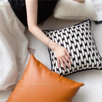 Texdream態度 幾何黑白 ins現代輕奢抱枕客廳沙發靠枕套床頭靠墊