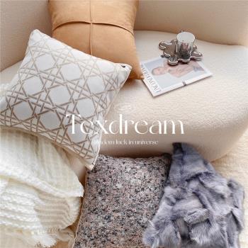 Texdream態度 奶油抱枕 輕奢簡約現代ins小香風枕套客廳沙發靠墊