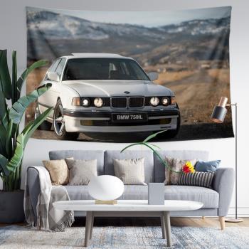 復古老款寶馬7系E3 E23 E32老汽車周邊裝飾背景墻布海報掛毯掛布