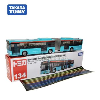 TOMY多美卡 TOMICA合金車模型長款134號奔馳雙節巴士公交小車玩具