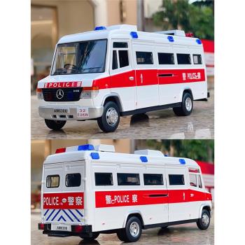 1/32奔馳威雷汽車模型中央電視臺cctv香港警車仿真合金兒童玩具車