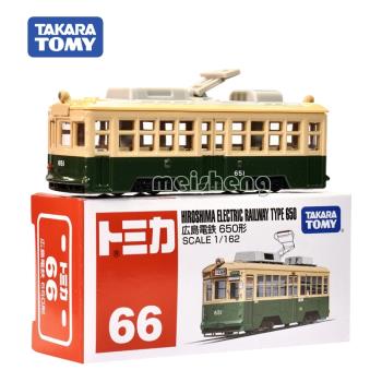 日本TOMY多美卡合金小汽車模型男玩具66號廣島電鐵巴士電車102557