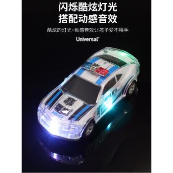汽車玩具益智兒童1-3歲男孩奔馳大G電動跑車警車賽車萬向透明發光
