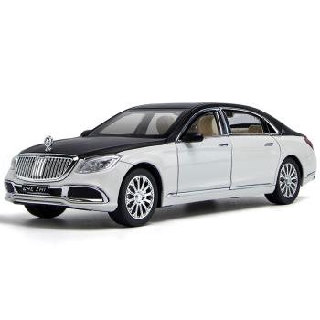 車致1:24 奔馳邁巴赫S600合金轎車模型 六開門聲光回力模擬玩具車