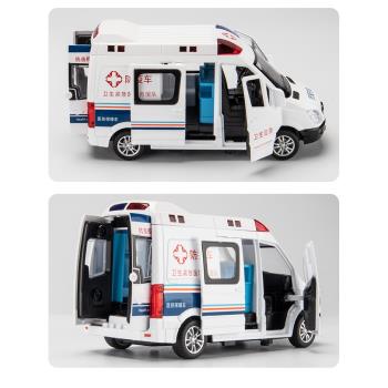 120救護車玩具仿真兒童防疫消毒醫用車合金汽車模型擺件男孩禮物