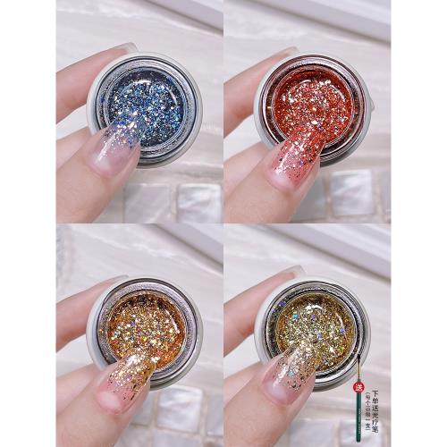 美甲魔方爆閃系列指甲油膠2025年新款顯白網紅爆閃亮片閃粉美甲膠