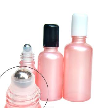 粉色精油玻璃化妝品滾珠瓶