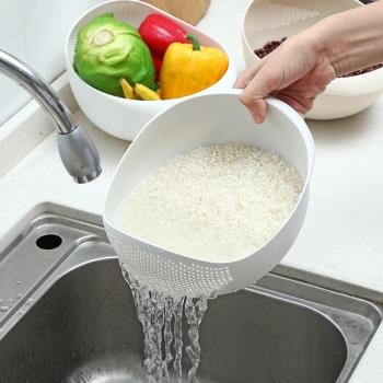 淘米器洗米篩淘米盆塑料家用多功能廚房創意洗菜果蔬籃瀝水籃神器