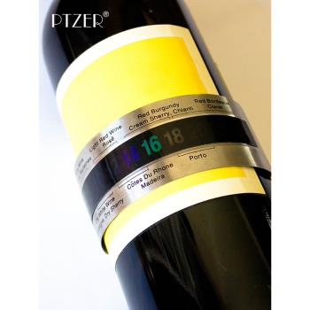 PTZER 紅酒測溫環葡萄酒適飲紅葡萄酒白葡萄酒香檳溫度量溫