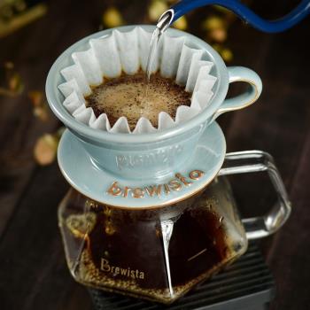 Brewista景德鎮陶瓷手沖咖啡濾杯蛋糕型四孔家用滴濾式咖啡過濾杯
