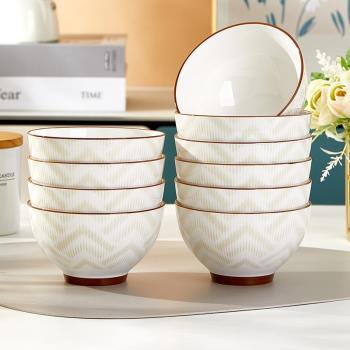 陶瓷碗家用盤碗套裝新款2024釉下彩加厚餐具微波爐專用飯碗碟套裝