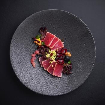 朵頤波恩陶瓷盤子家用高腳盤擺盤北歐餐廳牛排盤子創意西餐盤平盤