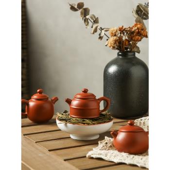 奶茶裝飾指尖壺迷你紫砂小茶壺把把壺可斷水茶寵配件可泡茶可開蓋