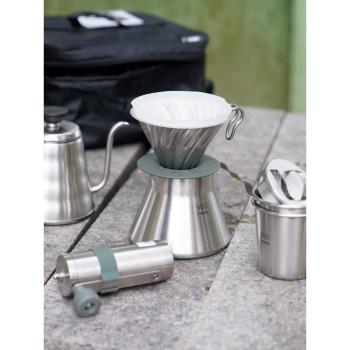 HARIO日本 v60不銹鋼滴漏式濾杯 手沖咖啡金屬杯戶外露營咖啡工具