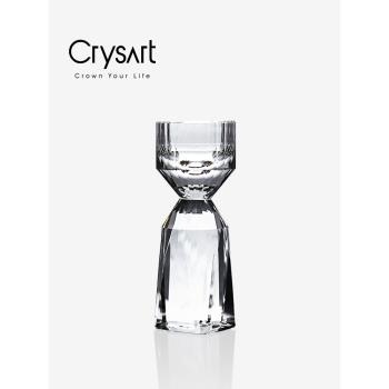 Crysart白酒杯烈酒杯K9級水晶一口杯10ml多棱切割六只禮盒套裝