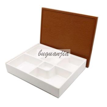 耐高溫日式便當盒分餐盒壽司盒套餐盒 大六格餐盒 白密胺內膽食盒