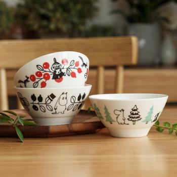 姆明/Moomin 日本進口卡通陶瓷飯碗菜盤家用深盤魚盤碟子菜碟禮盒