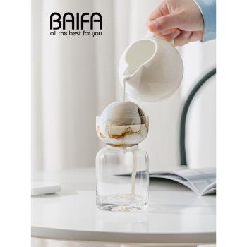 土星咖啡杯小眾創意時光沙漏杯ins風美式拿鐵透明玻璃杯手沖牛奶